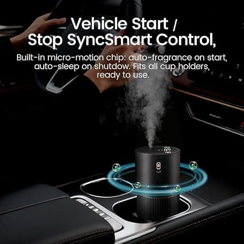 Waterless Diffuser for Essential Oil, Car Diffsuer, Aluminum Alloy & Fabric, 0.33 Fl Oz/ 10mL, Waterless Diffusers, Scent Diffuser with Timer & 4 Mist Levels for Home, Room, Car, Office - Black - Thumbnail 2