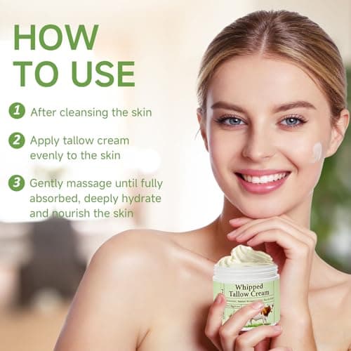 mkzea Beef Tallow for Skin, Beef Tallow, Grass Fed Beef Tallow, Whipped Beef Tallow for Face Moisturizer for All Purpose Tallow Balm, 2 packs - Thumbnail 6