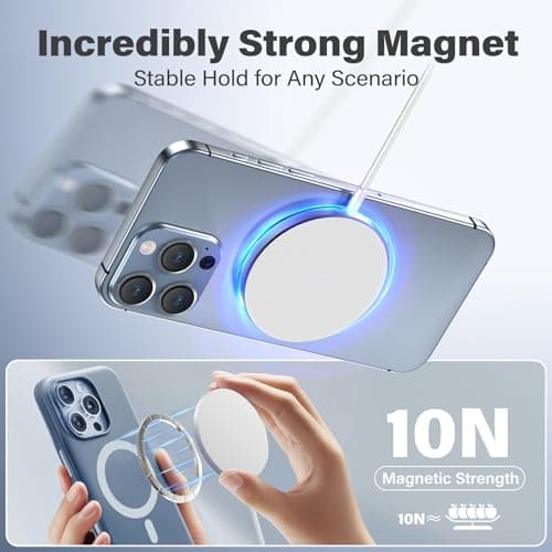 Magnetic Wireless Charger Charging Pad: 15W Qi Fast Portable Slim Charger Puck for iPhone 17 Air 16e 16 Pro Max 15 14 13 12 Series & Samsung Galaxy S25 Ultra- Include USB-C/A Dual Ports (3Pack White) - Thumbnail 4