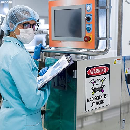 Mad Scientist Wall Decor Science Poster - 8x12" Mad Scientist At Work Warning Sign Science Gifts Mad Scientist Decor Chemistry Poster Wall Art Decor Metal Tin Sign - Aluminum Sign Science Posters - Thumbnail 5