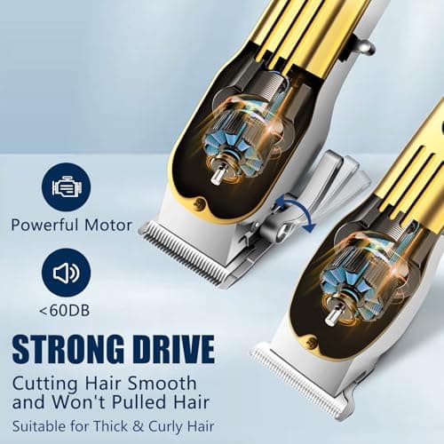 Hair Clippers for Men, Professional Beard Trimmer Mens Shaver Electric Razor Nose Trimmer Kit, Cordless Barber Clippers and Trimmers Set, Hair Cutting Kit, Shaving Machines for Men Grooming Gifts - Thumbnail 6