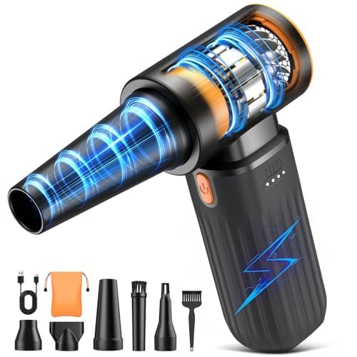 Compressed Air Duster, 260000RPM Cordless Electric Air Blower with Brushless Motor, 3-Speed Adjustable & Rechargeable – Powerful Dust Cleaner for Keyboard, Computer, Car, Outdoor, Air Bed
