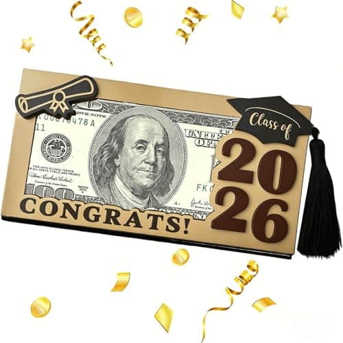 Graduation Gifts 2026 Money Holder, Wooden Graduation Money Cash Envelope Box for Class of 2026 High School Senior College University Graduates Student