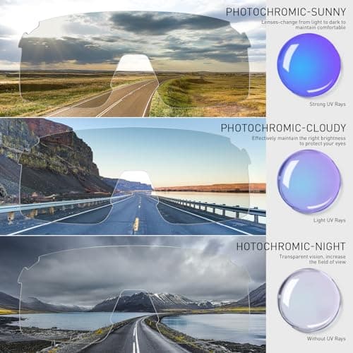 SCVCN Photochromic Cycling Glasses Frameless Sports sunglasses for Men Women - Ideal For Baseball, Bike, Golf, Fishing, Running - Thumbnail 3