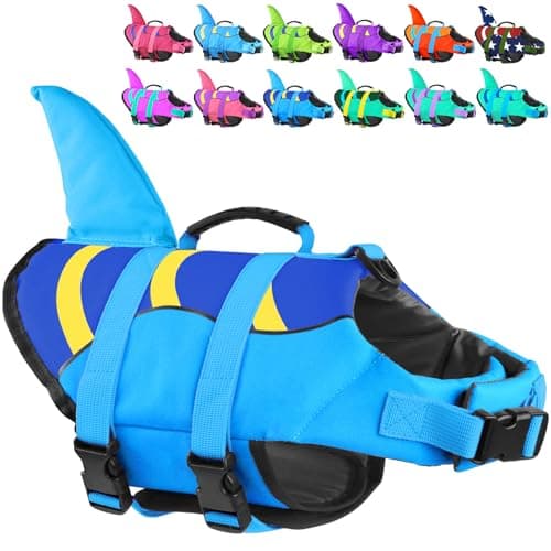 Fragralley Shark Dog Life Jacket, High Buoyancy with Tear-Resistant Nylon, Dog Float Vest for Swimming and Boating, Pet Life Preserver for Small Medium Large Dogs (PFD) - Image 1