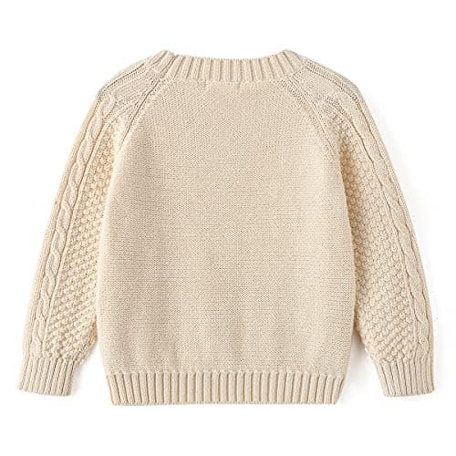 Curipeer Baby Boys Cable Knit Sweater Long Sleeve Solid Pullover Toddler Crew Neck Fall - Thumbnail 3