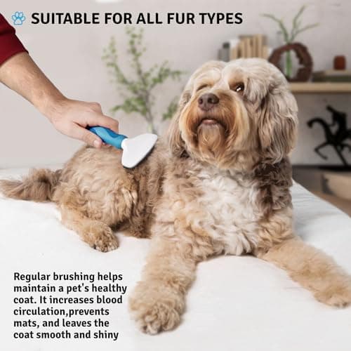 Poodle Pet Slicker Brush - For Dogs, Cats, and Rabbits - Removes Matted Fur, Knots, and Loose Hair - Suitable for Grooming Doodles and Goldendoodles with Short or Long Hair - Thumbnail 6