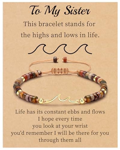 Sistble Mothers Day Gifts, Bracelets for Teens Gifts for Sister, Sister Birthday Gift Bracelet Wave Beaded Bracelets for Women Inspirational Jewelry - Image 1