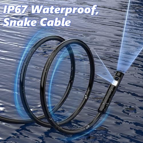 Dual-Lens Endoscope Camera with Light, 4.3" HD 1920P Borescope Snake Inspection Camera, IP67 Waterproof 8 Adjustable LEDs 16.4ft Semi-Rigid Tool Kit for Automotive Plumbing DIY Cool Gadgets - Thumbnail 6