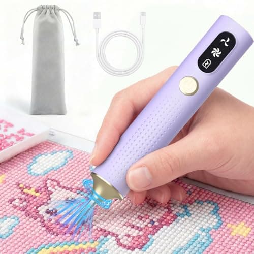 Electric Diamond Painting Pen, Vacuum Diamond Art Pens Cordless & Quiet, Adjustable Suction Mode, No Wax Needed, Diamond Painting Tool Accessories for Adults, Purple - Image 1