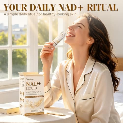 AirVigor NAD+ Liquid Supplement for Radiant Skin & Beauty Support, Daily Vitality Wellness Formula with Collagen Peptides, Hyaluronic Acid, PQQ & Quercetin, Pineapple Flavor Sticks, 14 Count - Thumbnail 2