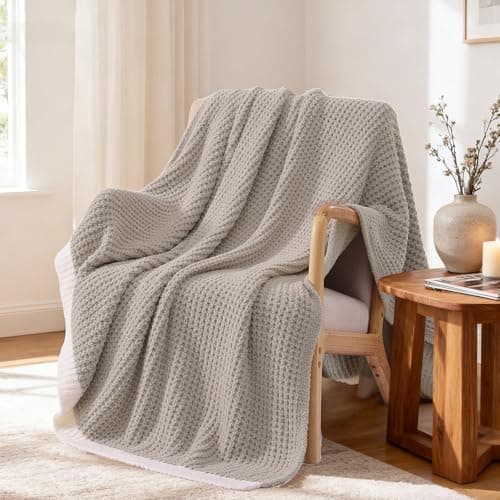 WRENSONGE Pineapple Stitch Throw Blanket, Sand Soft Cozy Fluffy Warm Hand Made Throw Blankets for Couch, Sofa, Chair, Bed, Camping, Picnic, Travel Lightweight Bed Blanket - 50"*60" - Image 1