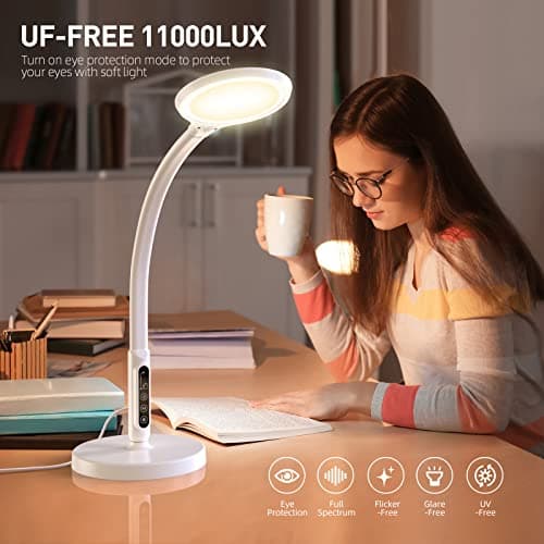 FBBJFF Light Therapy Lamp 11000 Lux, LED UV-Free Sunlight Lamp,Full Spectrum Happy Therapy Lamp with 10 Adjustable Brightness Levels, 2 in 1 Retractable Floor Light Therapy Lamp - Thumbnail 3