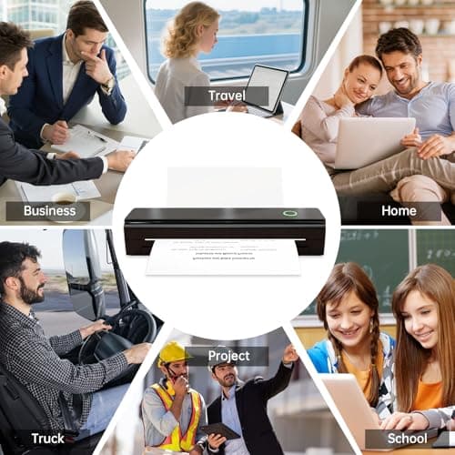 Anycash Portable Printer Wireless for Travel, Inkless Printers Mobile Thermal Printer for 8.5" X 11" & A4 Thermal Paper, Bluetooth Compact Impresora Portátil for Phone, Laptop, Office Home use - Thumbnail 6