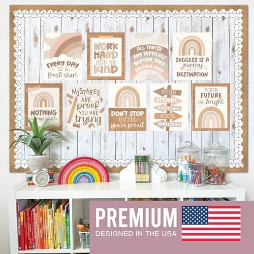 Hadley Designs Motivational Poster for Classroom Decor - 9 Growth Mindset Classroom Posters Elementary, Inspirational Wall Decor Middle School, Teacher Must Haves, Boho Bulletin Board Decorations - Thumbnail 3