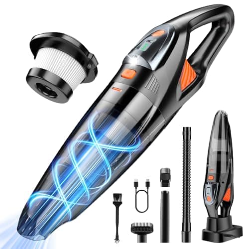 Handheld Vacuum Cordless 25000PA Powerful Suction, Portable Car Vacuum, 3 in 1 Hand Held Vacuum Rechargeable 8000mAh with LED Light, HEPA Filter, Home, Car Seats, Office, Pet Hair, Dust Buster - Image 1