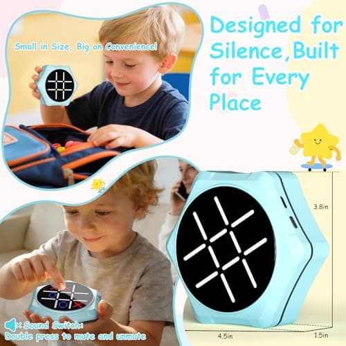VDPDO Electronic Tic Tac Toe Game, 5-in-1 Electric Tic Tac Toe with Mute & Rechargeable - Handheld Travel Board Game for Kids Ages 4+, Adults, Family - Educational Learning Toy for Boys Girls - Thumbnail 5