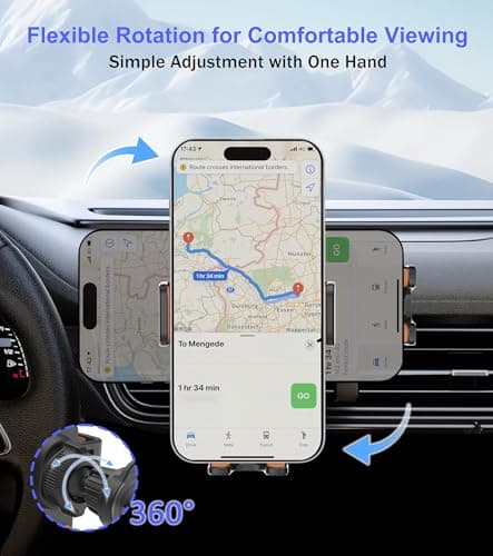 Car Mount Charger, 15W Fast Charging Auto Clamping Wireless Car Charger with 7-Color LED Lights, Air Vent Phone Holders for Your Car Accessory for iPhone Air 17 Pro Max 16 15 14 13 12, Galaxy S25 - Thumbnail 5