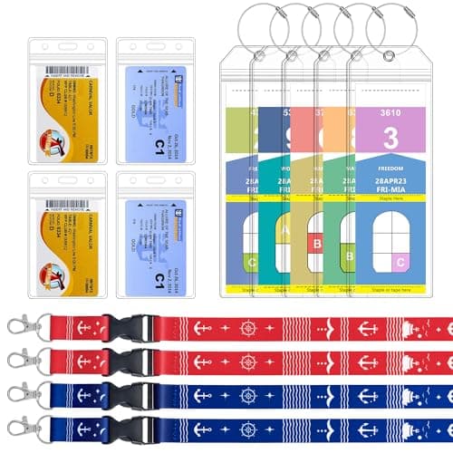 SEAVILIA 5 Pack Cruise Luggage Tag Holder & 4 Pack Cruise Ship Lanyards with Waterproof Id Badge Holder, Cruise Essentials 2025 for NCL, Princess, Carnival, Royal Caribbean and Celebrity - Image 1