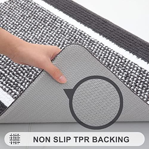 Colorxy Indoor Door Mat, Non-Slip Absorbent Resist Dirt Entrance Mat, Sturdy Low-Profile Inside Floor Carpet Mats, Washable Front Entry Doormats for Entryway, 48''x32'', Dark Grey - Thumbnail 3