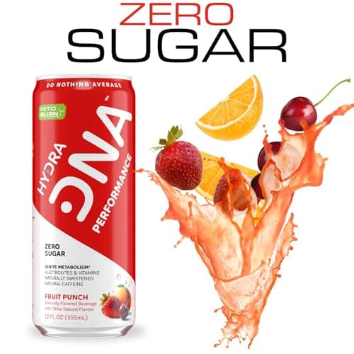 HYDRADNA- Clean Performance Drink, Zero Sugar | For Natural Fuel, Alertness, Boost, Stamina,120 mg Organic Caffeine, Natural Flavors, Zero Sucralose, Clean Ingredients (12 Pack) (12 Pack, Fruit Punch) - Thumbnail 6