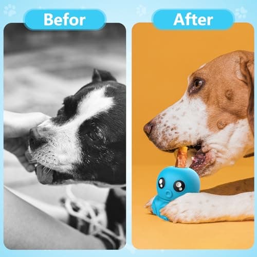 COSOWO Octopus Chew Toy for Dogs Safe & Durable Silicone Interactive Dog Toy, Treat Holder, Slow Feeder & Squeaky Toy, Fun Treat Dispenser for Indoor & Outdoor Play, Blue - Thumbnail 5