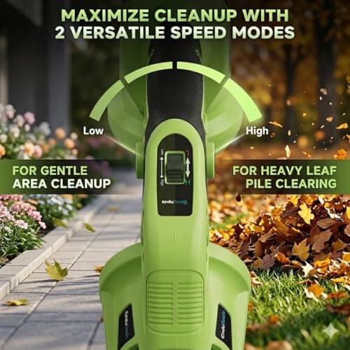 Brushless Cordless Leaf Blower with 2x 4.0Ah Batteries & Fast Charger, 650 CFM 150 MPH Brushless Battery Powered Leaf Blower, 40000 RPM Lightweight Electric Sweeper for Lawn Care, Yard Debris and Snow - Thumbnail 5