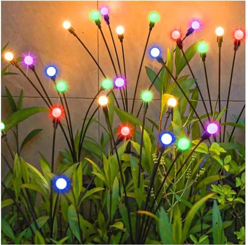 XBllcyiv Solar Garden Lights New Upgraded Swaying Light, Solar Outdoor Lights, Yard Patio Pathway Decoration, High Flexibility Iron Wire & Heavy Bulb Base, 2 Pack 16 LED (Colorful) - Image 1