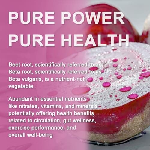 Beet Root Capsules - 1300mg Beetroot Powder Capsules for Natural Energy - 60 Vegan Beetroot Supplement Supports Blood Pressure, Athletic Performance, Digestive, Immune System (Beetroot) - Thumbnail 3