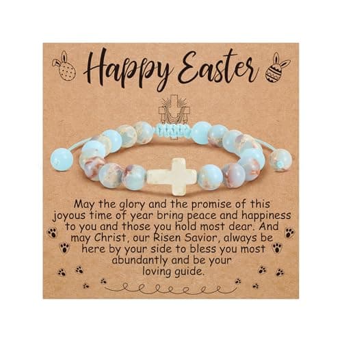 BAYLAY Easter Gifts for Teen Girls Women - Easter Basket Essentials Stuffers for Kids Teens Girls Women Adults Cross Bracelet Stocking Stuffers Gift - Image 1