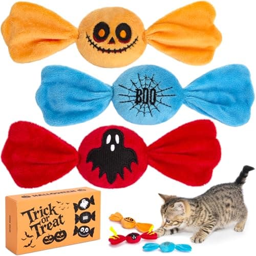 Retro Shaw Cat Toys,Kitty Bundle Candy Catnip Toys with Crinkle Sound Inside,3PCS Sweet Treats Cat Toy, Trick or Treat for Kitten Toys,Interactive Indoor Kitty Kicker for All Breeds - Image 1