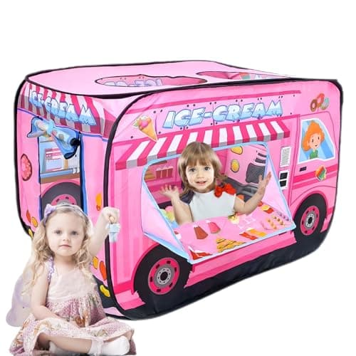 Pop Up Tent for Kids.Ice Cream Truck Play Tent.Large, Easy to Organize Icecream Shop for Kids.Ice Cream Cart for Kids.Birthday Gift for Girls & Boys.Can Be Played with by 2-3 Kids - Image 1