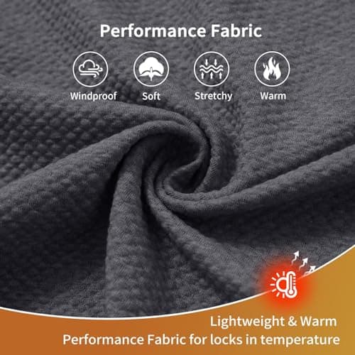 M MAELREG Mens Casual Jacket Performance Stand Collar Long Sleeve Sweater Insulated Jacket Texture Warm Winter Coat - Thumbnail 5