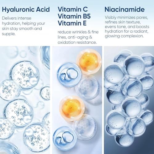+1Herolabs Hyaluronic Acid Serum for Face with Vitamin B5, C, E & Niacinamide, Hydrating & Plumping Face Serum for Sensitive Skin, Fragrance-Free 8.45 Fl Oz - Thumbnail 2