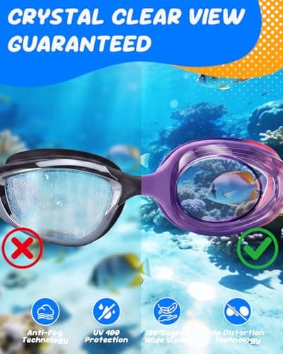 Aegend Swim Goggles for Kids Age 3-8 (Purple) - Thumbnail 3