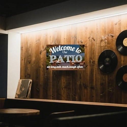 Carastora Vintage Style Patio Wall Sign, Rustic Metal Tin Decor for Outdoor Spaces, Garden, and Beach House, Inspirational Outdoor Plaque, 8x12 Inches - Thumbnail 3