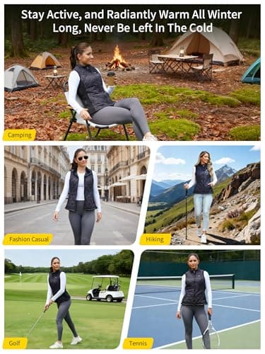 PETREL Heated Vest for Women with Battery Pack, Included 5V 16000mAh, Electric Rechargeable Heated Coat, Lightweight heated jackets for women with 3 Heating Levels, Heating Vest for Hunting & Cycling - Thumbnail 6