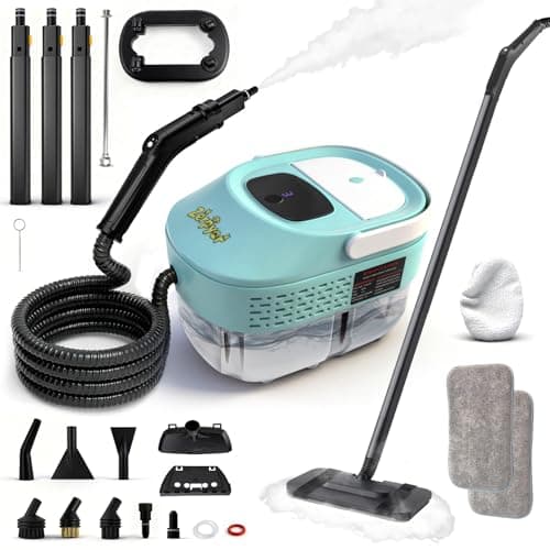 Zerpyor Steam Mop, 19 in 1 Detachable Steam Cleaner, 54OZ Tank, 10S Heat-up, Pressurized Deep Cleaning Steamer, 3-Level Temp & 221°F for Floors, Carpets, Tiles, BBQ grill, Car, Window (MINT GREEN) - Image 1