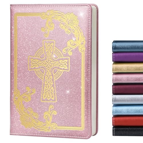 LBWCER Cross Journal for Women,Christian Gifts for Women,200 Pages, A5 Hardcover Leather Journals for Writing,School,Travel,Business,Work,Home (Cross Pink) - Image 1