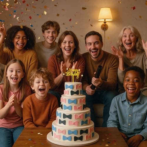 JRYZCHBO Happy Birthday Cake Topper,Acrylic Boy or Girl Cake Sign Decorations,Birthday Cake Topper Supplies for Men's Women's Birthday Party Cake Dessert (Gold+starts) - Thumbnail 2