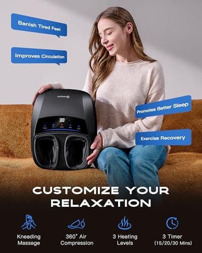 KINGJOY Foot Massager with Heat - Professional Shiatsu Deep Kneading for Neuropathy & Plantar Fasciitis Relief | 2026 Upgraded Model - Thumbnail 2
