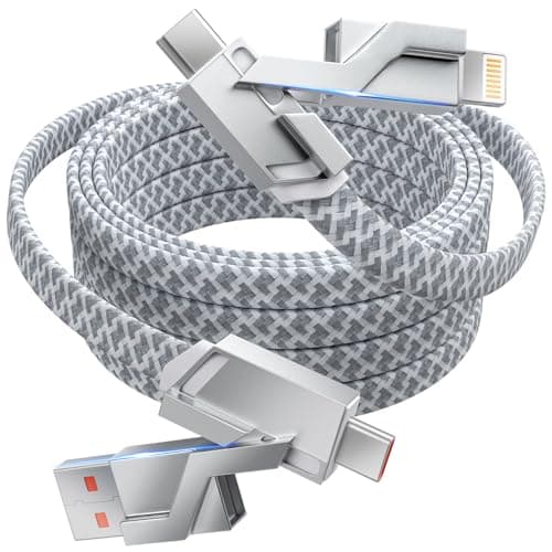 4 in 1 Charging Cable 5FT -MAX 66W Fast Charging Multi Charging Cable for All Devices, USB A/C to C/Lightning Cable Multiple iPhone Charger Cord for iPhone 16/15/14/13/iPad/Android/Tablets and More - Image 1