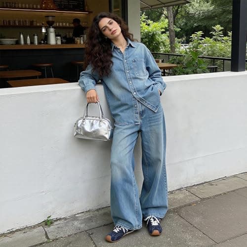 QIY Womens Blue Sneakers Comfortable Casual Shoes for Women Lace up Blue Wide Toe Tennis Shoes Womens Fashion Sneakers Size 8 - Thumbnail 6