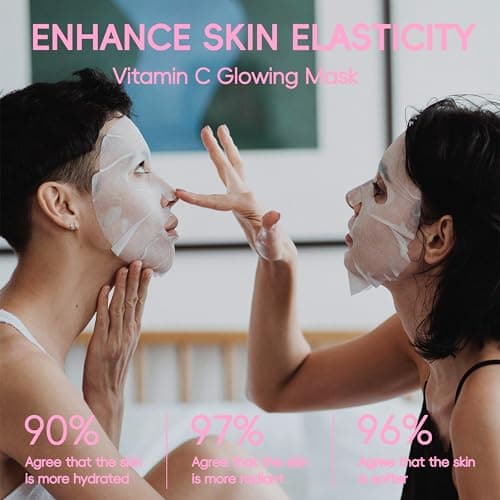 Meleell 40 Pack Collagen Face Masks Skincare Bulk for All Skin Types,Hydrating Spa Sheet Mask for Sensitive Skin, Facial Mask Sets For Women Skin Care,Hydrating Face Mask Gifts Set for Teen Girls - Thumbnail 2