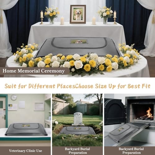 COSOWO Pet Burial Bag, Dignified Leak-Proof Deceased Pet Body Bag with Memorial Keepsake Card, XS–L for Rabbits, Kittens & Small Dogs, Grey, L - Thumbnail 5