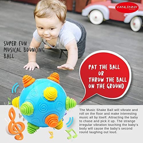 VANLINNY Crawling Baby Toy-Infant Tummy Time Toys 12-36 Mths, Interactive Toddlers Musical Ball, Bumble Ball for Babies 3-6 6-12, Sensory Toy for Development, Learning 1st Birthday Gift for Girls Boys - Thumbnail 2