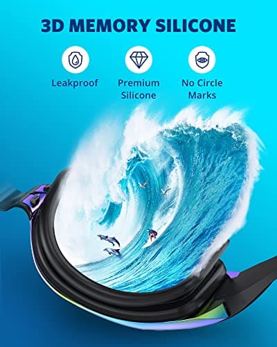 Aegend Swim Goggles, Swimming Goggles No Leaking Full Protection Adult Men Women Youth - Thumbnail 5