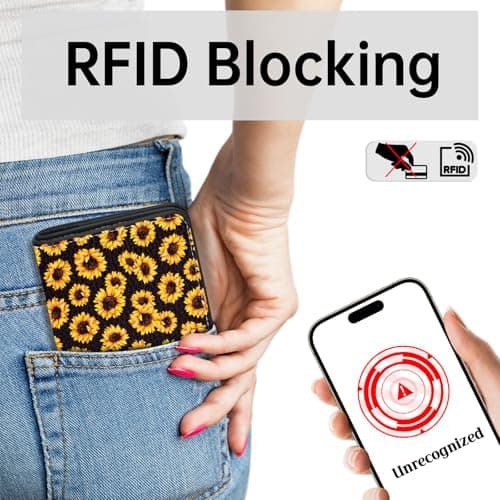 Toughergun Wallet Women Rfid Blocking Small Compact Bifold Luxury Leather Pocket Wallet Ladies Mini Purse with ID Window - Thumbnail 4