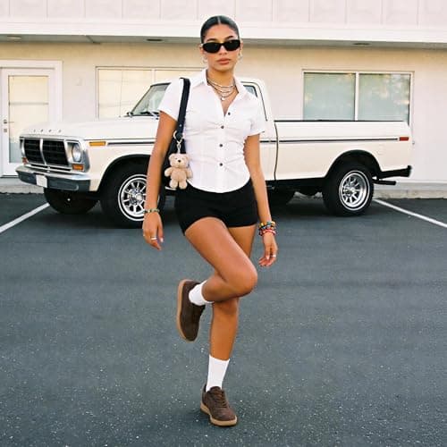 Tigeridea Fashion Sneakers for Women Suede Chocolate Flat Womens Dressy Shoes Comfortable Tennis Womens Sneakers Lace up Womens Causal Shoes Size 6.5 - Thumbnail 2