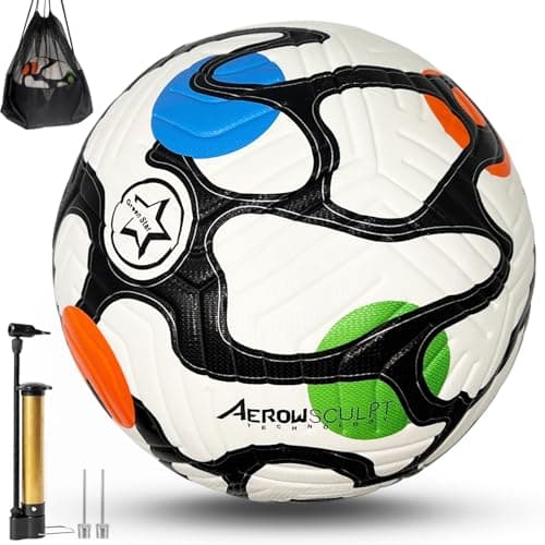 UTiTiVOOD Soccer Ball Size 5,Waterproof PU Leather,Seamless Surface,Official Match Ball, Soccer Balls Training,with Pump & Needles - Image 1